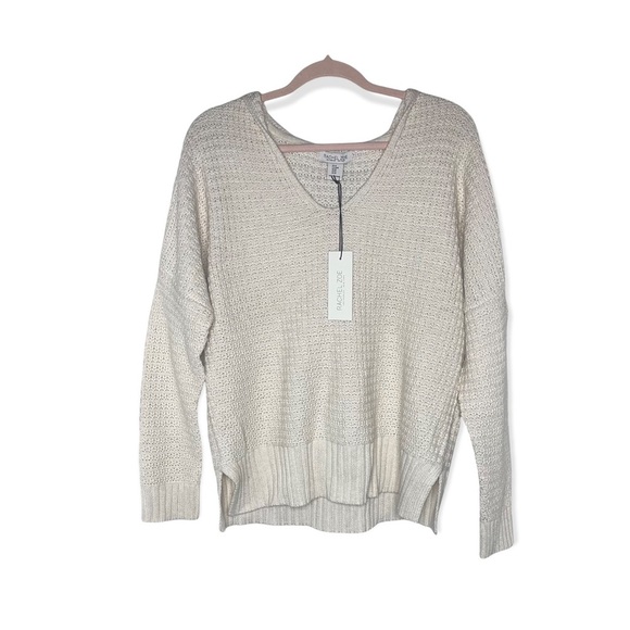 RACHEL ZOE Ivory Relaxed Hooded Sweater M NWT - Picture 3 of 15